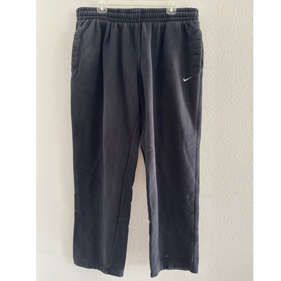 Nike‎ Sportswear Black Mens XL Mini Swoosh Club Fleece Sweatpants Athletic Baggy - Picture 1 of 6